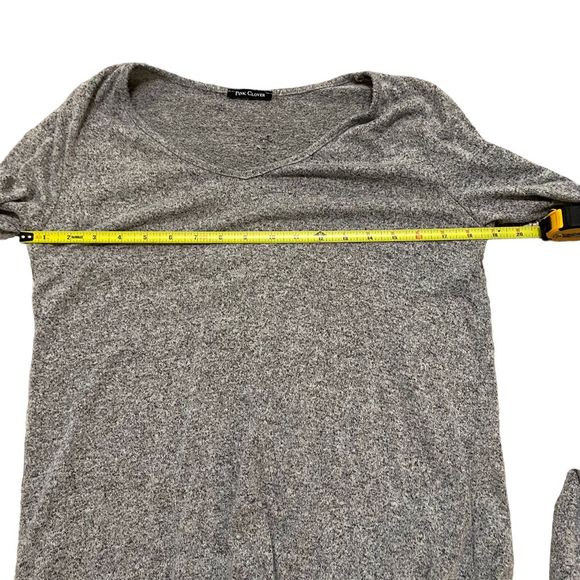 Pink Clover Women's Pullover Sweater with Elbow Patches, Gray, Size S - Picture 4 of 6